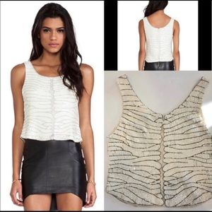 Parker Eliza Off White Sequin Tank (Medium)